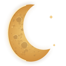 Golden crescent gypsy moon